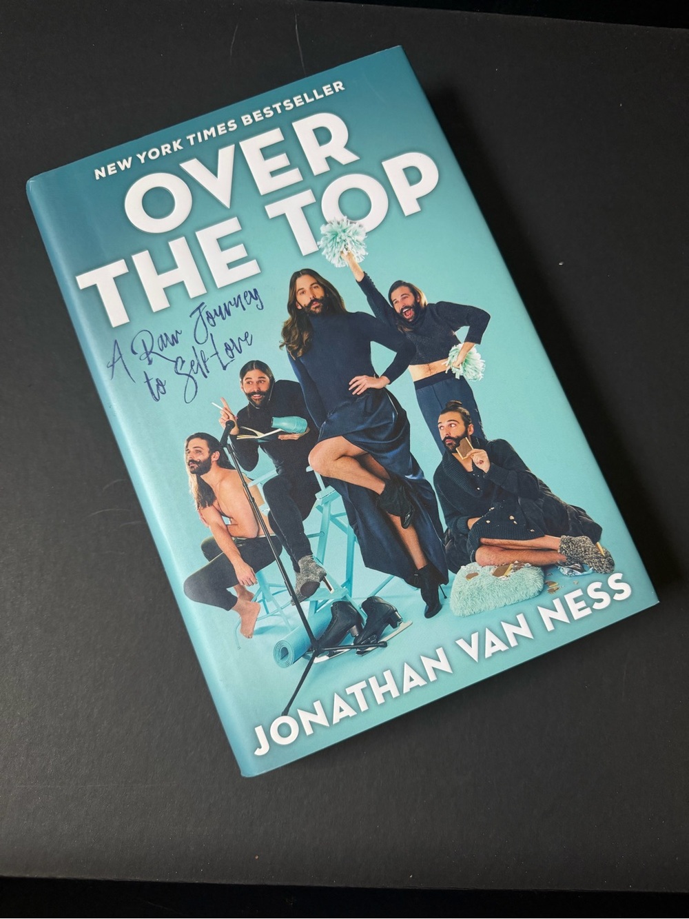 Over The Top by Jonathan Van Ness - Teal Hardcover Book
